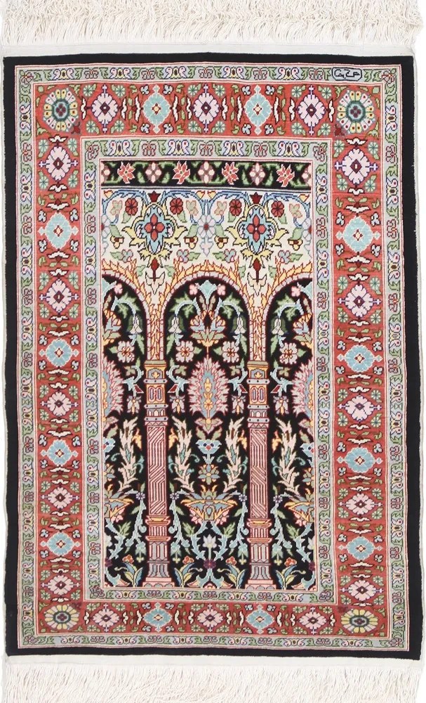 Hereke Tappeto orientale 50x80 Rosa (Tacchino) Annodato A Mano