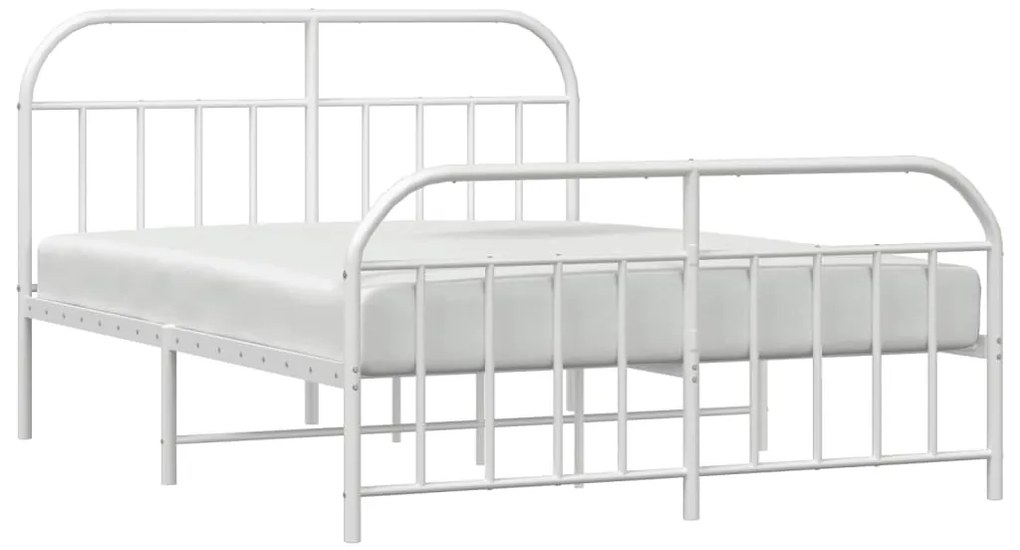 Giroletto con testiera e pediera metallo bianco 183x213 cm