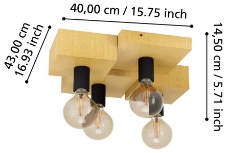 Eglo 43798 - Plafoniera HALKIN 4xE27/40W/230V