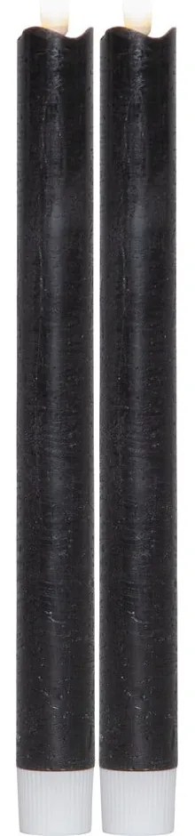 Set di 2 candele di cera LED nere, altezza 25 cm Flamme - Star Trading