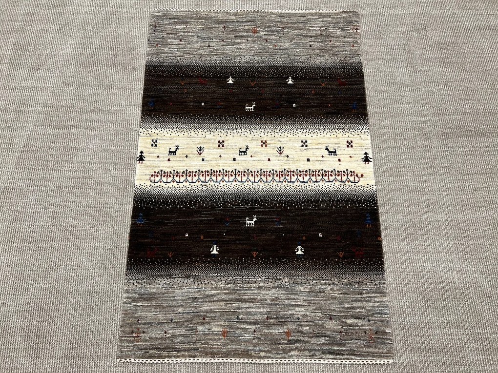 Loribaft Tappeto 90 x 130 Beige (Iran) Annodato A Mano
