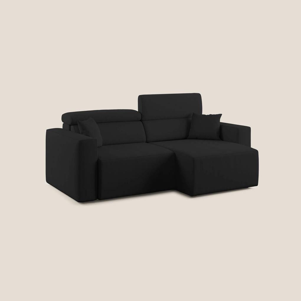 Orwell divano con seduta estraibile in microfibra smacchiabile T11 nero 180 cm