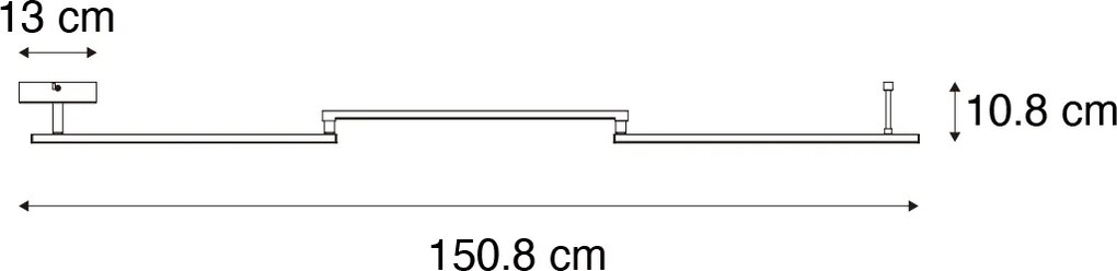 Plafoniera nera 150,8 cm con LED dimmerabile a 3 livelli regolabile - Annuschka