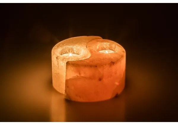 Rabalux 76035 - Lampada di sale - portacandela SOLUNA arancione/bianco