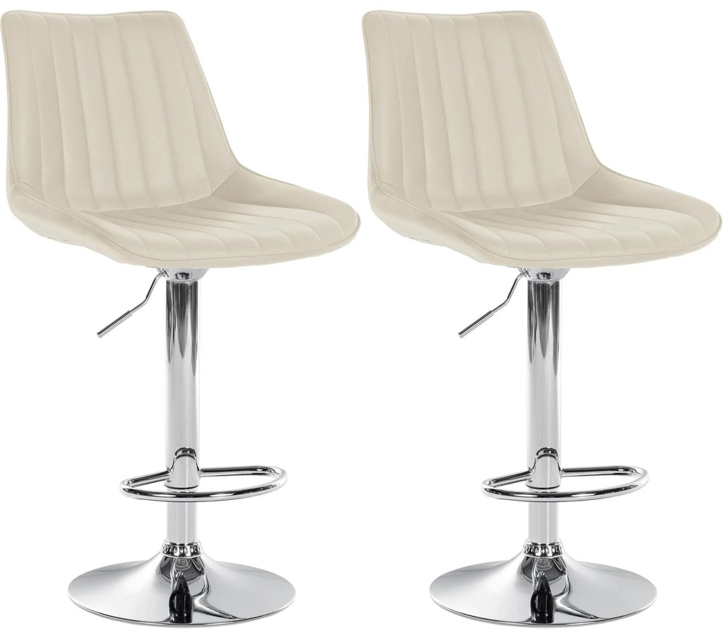 Set Sgabelli Bar Toni İn Ecopelle: Comfort E Design Senza Tempo / Creme / Metall İn Chromoptik
