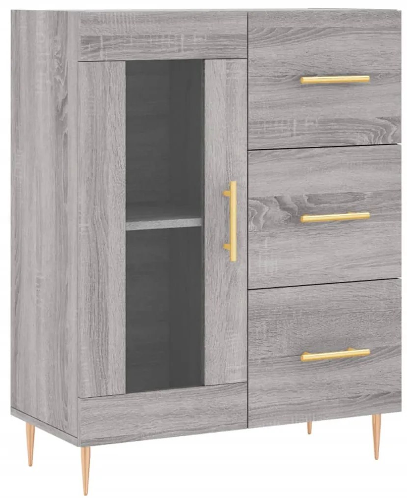 Credenza grigio sonoma 69,5x34x90 cm in legno multistrato