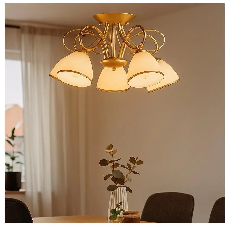 Brilagi - Lampadario a plafone FRED 5xE27/60W/230V Ø 59 cm oro