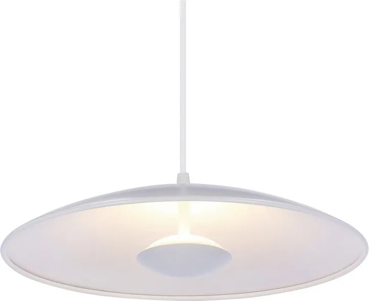 Lampadario LED bianco con paralume in metallo Lund – Candellux Lighting