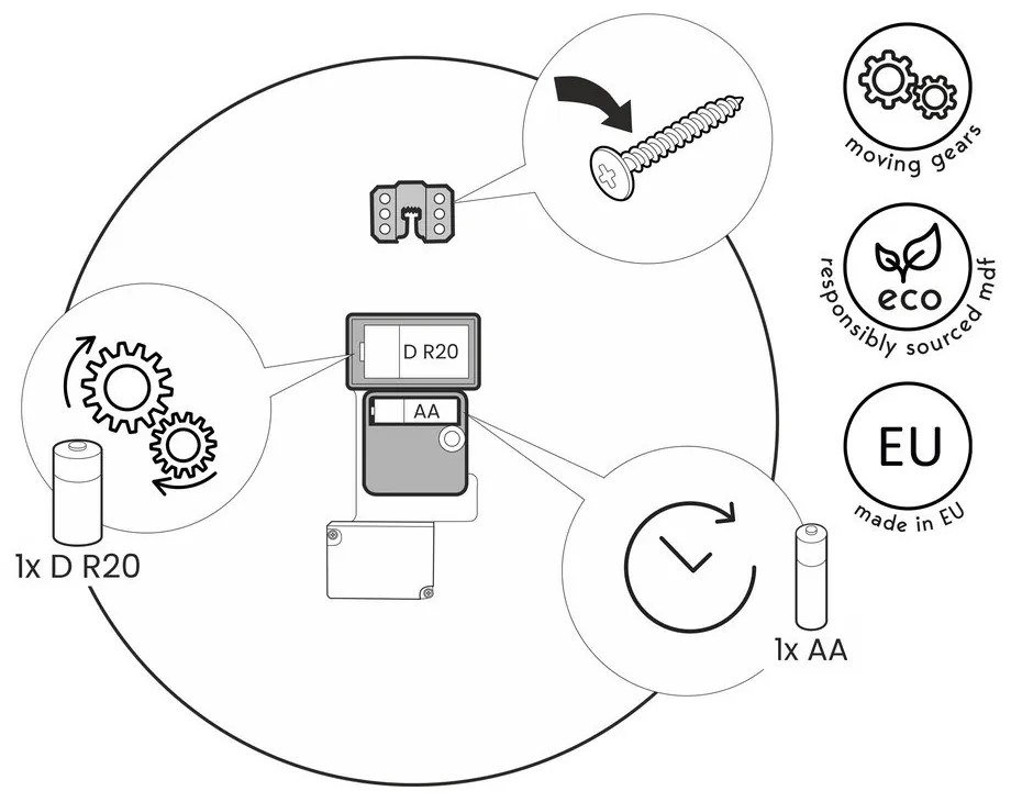 Orologio da parete ø 57 cm Archie – Styler