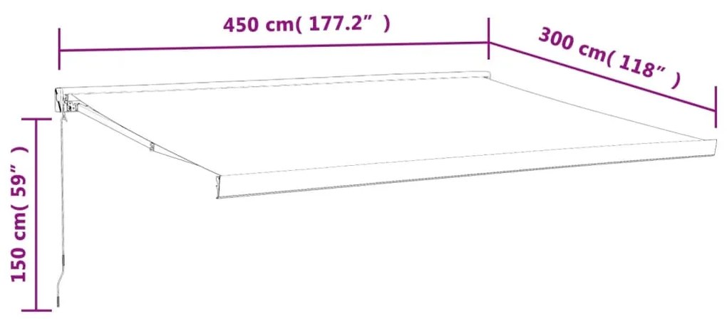 Tenda Retrattile Arancione Marrone 4,5x3 m Tessuto e Alluminio