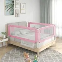 Sponda Letto di Sicurezza per Bambini Rosa 140x25 cm in Tessuto 10201