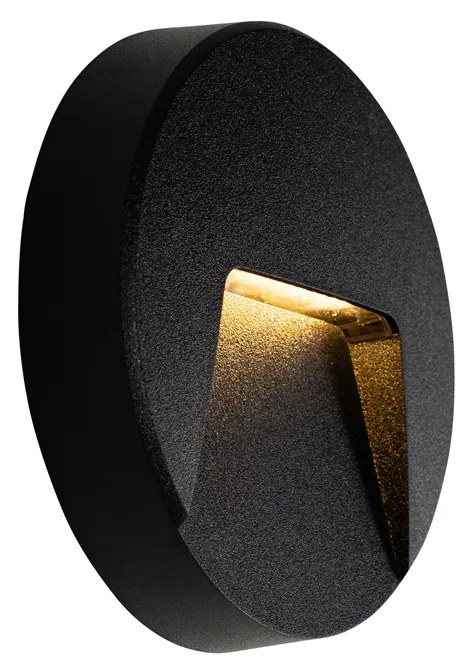 Set di 2 Applique da Esterno Rotonde Nere con LED IP65 - Gem