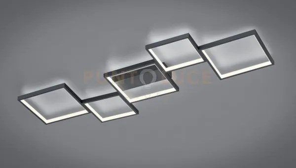 Sorrento plafoniera led 34w 4500lm, 3000k rettangolare 5 quadrati n...