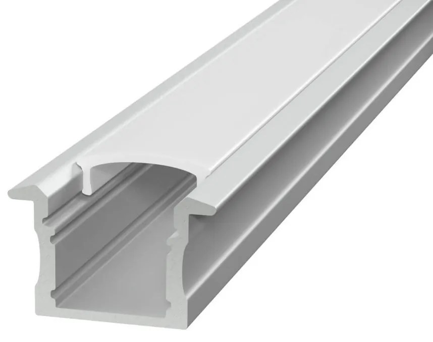 Profilo Alto da incasso 1m e 2m per striscia LED Alluminio Quadrato Variante Lunghezza Profilo 2 metro