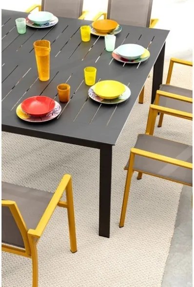 Sedia Da Esterno In Alluminio E Textilene Con Braccioli Konnor Senape Bizzotto