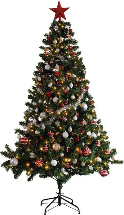 Albero di Natale artificiale Deco illuminato verde H 210 cm x ø 137 cm