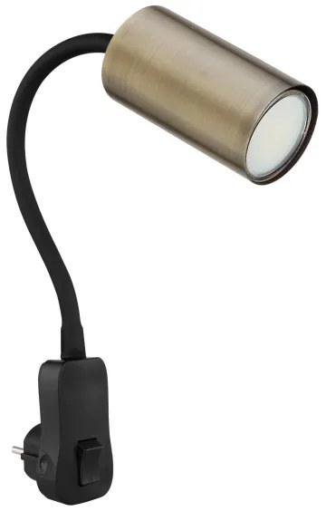 Globo 57911DPM - Applique con spina integrata ROBBY 1xGU10/25W/230V nero/ottone