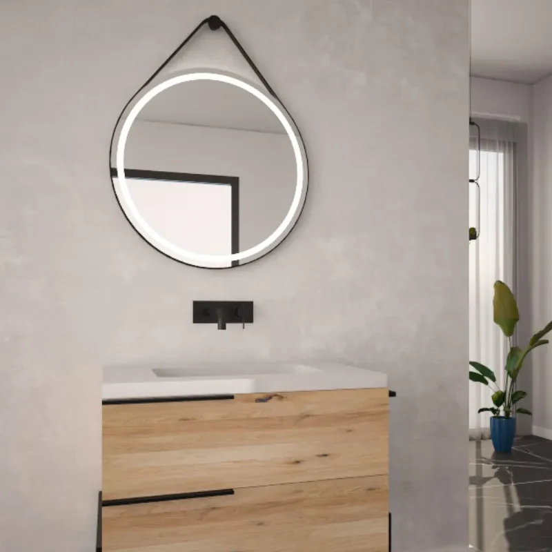 Specchio Bagno Cornice Alluminio Spazzolato 120 100 80 Cm E Lampada LED 30 60 - Foto 2