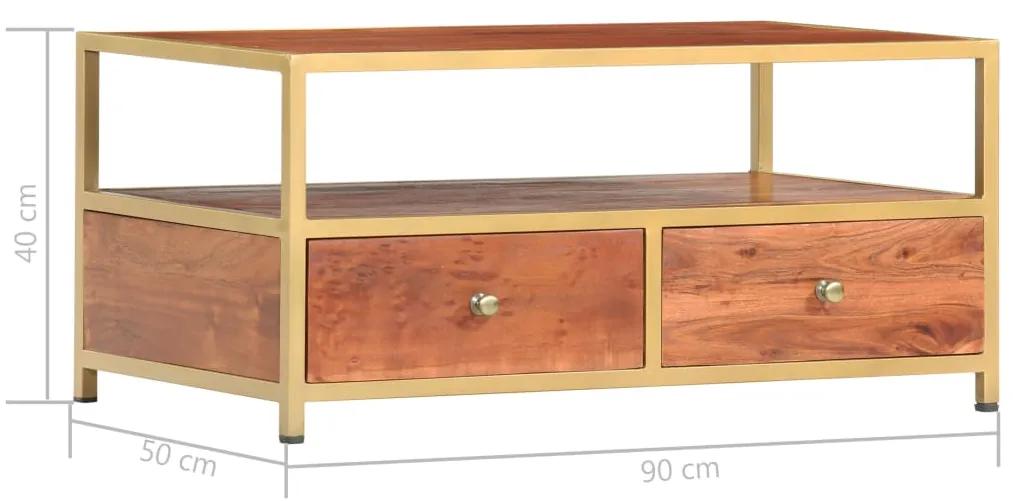 Tavolino da Caffè 90x50x40 cm in Legno Massello di Acacia