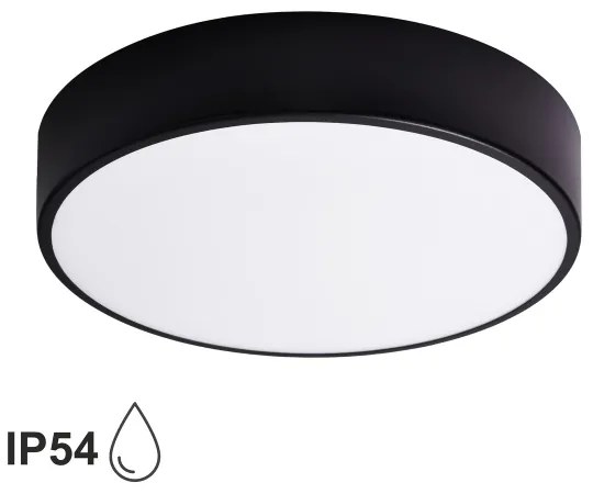 Brilagi - Plafoniera da bagno CLARE 3xE27/24W/230V diametro 40 cm nero IP54