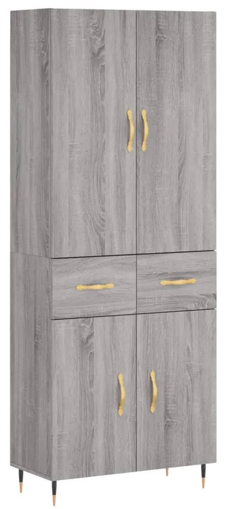 Credenza grigio sonoma 69,5x34x180 cm in legno multistrato