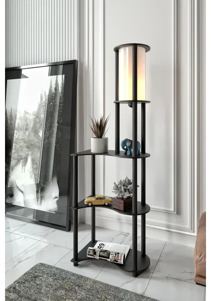 Lampada da terra con mensole NOTO 1xE27/40W/230V nero