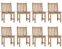 Sedie da Giardino con Cuscini 8 pz in Legno Massello di Teak 3073156