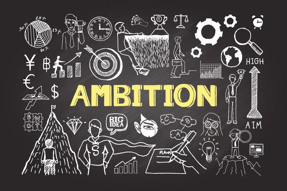 Carta da parati – Lavagna motivazionale - Ambition