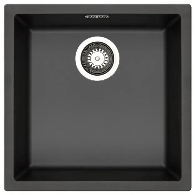 Lavello sottotop 1 vasca in fibra di vetro nero PYRAMIS Mistral L 40 x L 40 cm