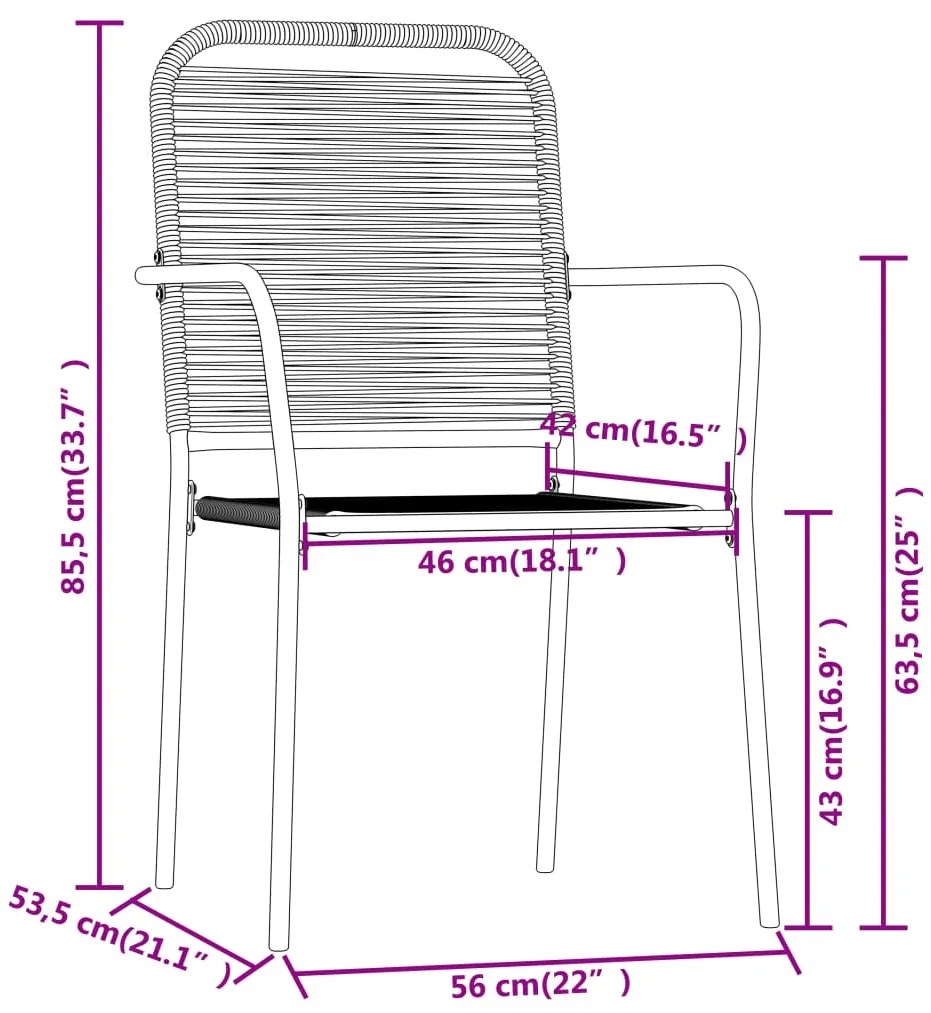 Set Mobili da Pranzo per Giardino 5 pz Nero