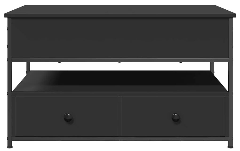 Tavolino da salotto nero 85x50x50cm legno multistrato e metallo