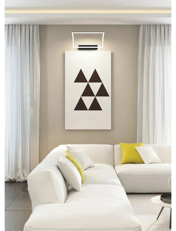 Applique LED design Opera nero dimmerabile NOVECENTO