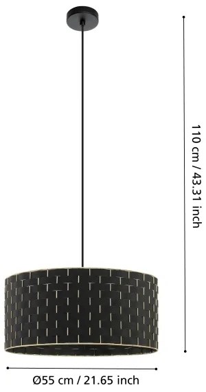 Eglo 99525 - Lampadario su corda MARASALES 1xE27/40W/230V d. 55 cm