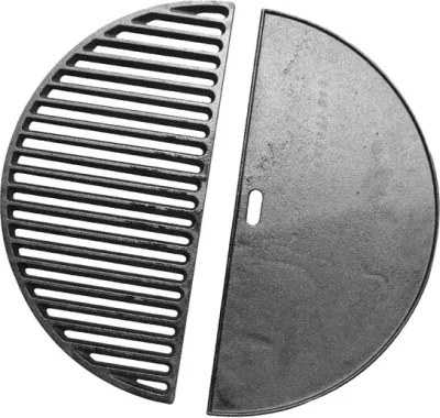 Set Griglia E Piastra In Ghisa Mezza Luna Per Kamado Fuji 54 C-Line