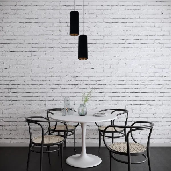 Lampadario a sospensione con filo AVALO 2xE27/60W/230V diametro 20 cm nero