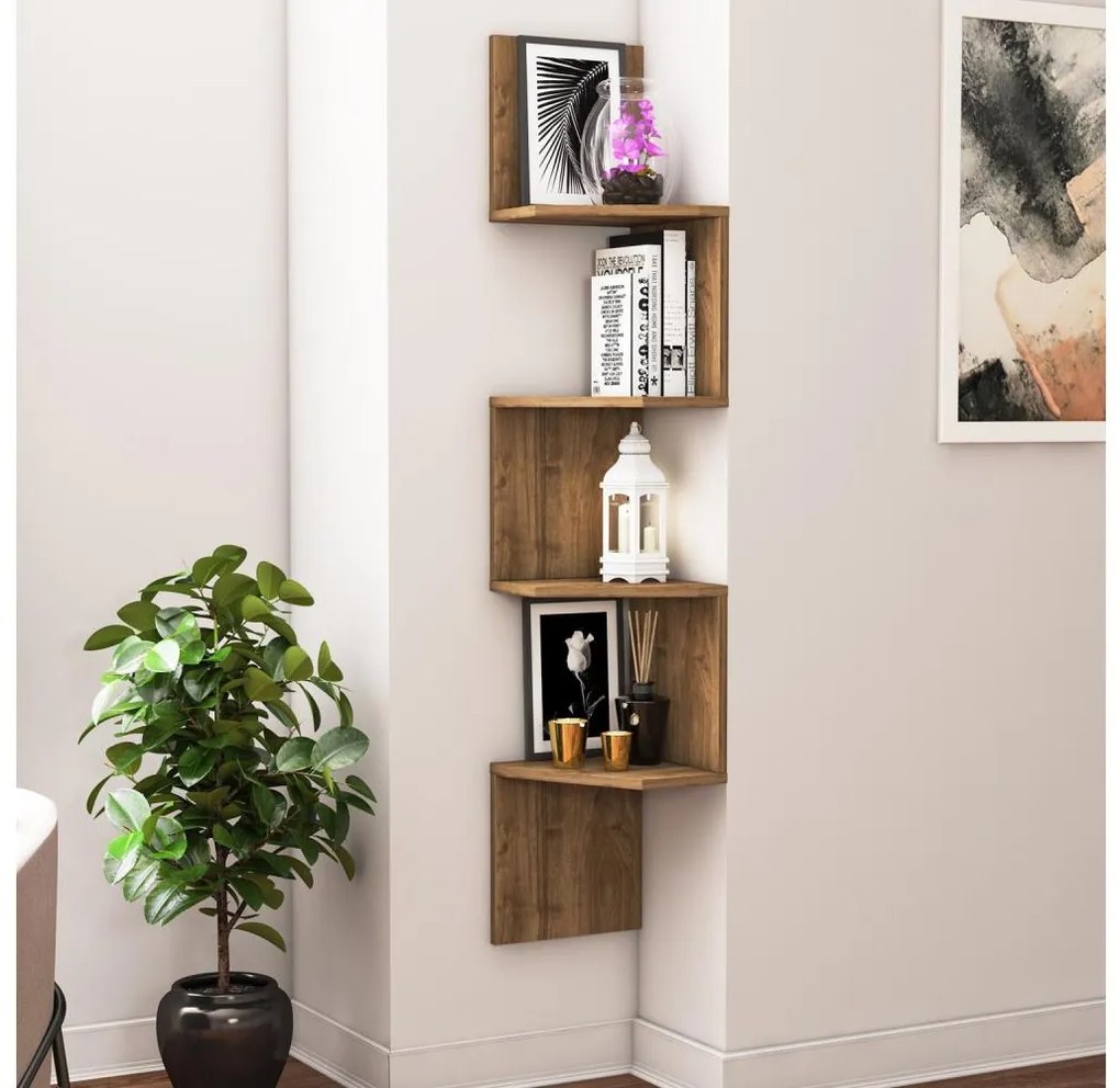 Mensola angolare DESALDO 155,2x29,6 cm marrone