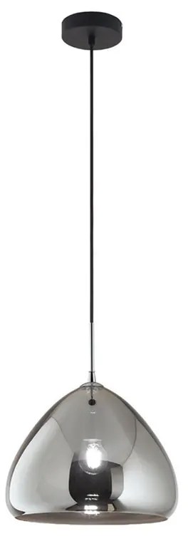 Lampadario Glamour Glow D.35 cromo paralume fumo E27 LA MIA LUCE