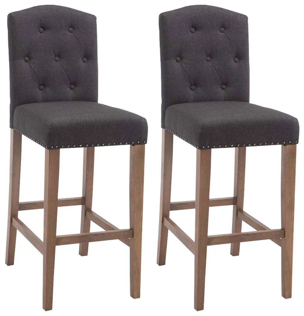 Set Di 2 Sgabelli Da Bar Louise İn Tessuto: Stile E Comfort Unici / Dunkelgrau / Antik-hell