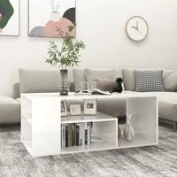 Tavolino da Caff Bianco Lucido 100x50x40 cm in Truciolato cod mxl 13112