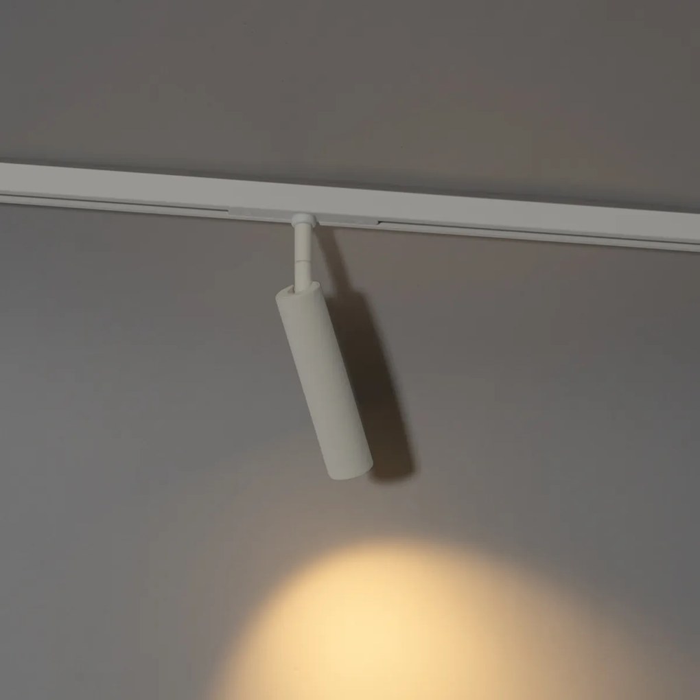Faretto moderno bianco per sistema binario monofase - Slimline Uzzy