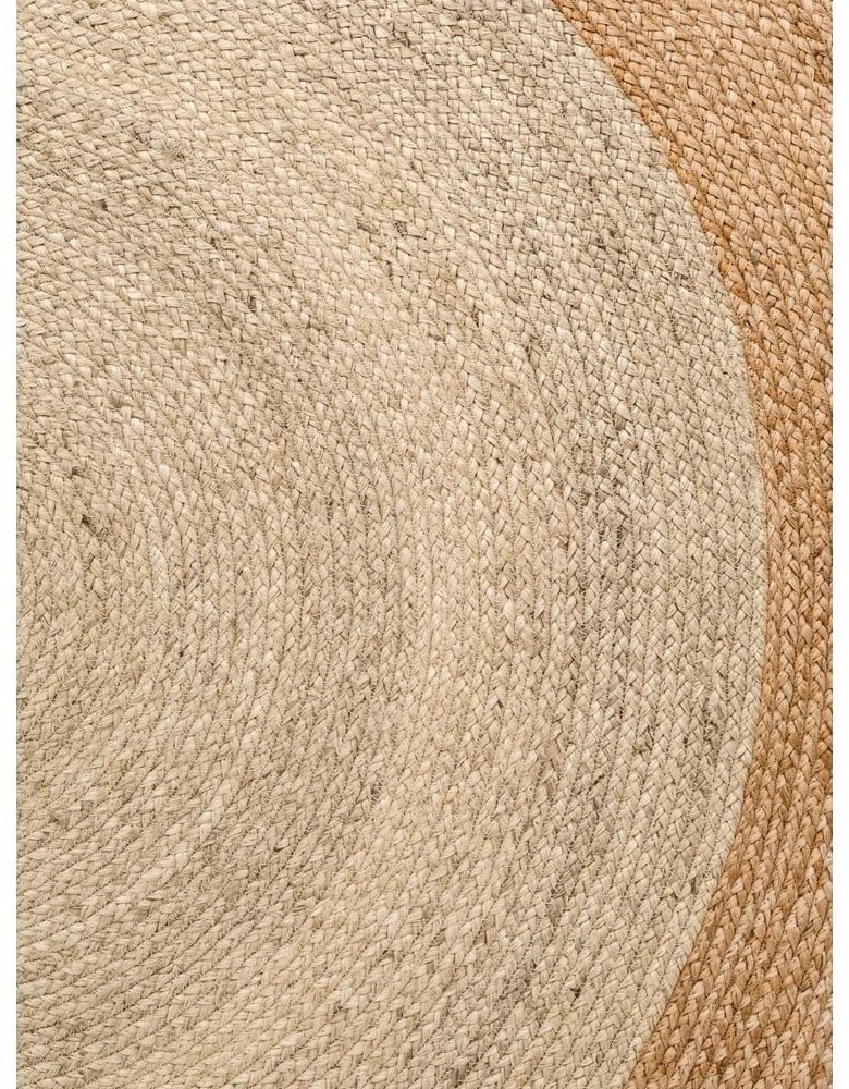 Tappeto rotondo avorio in iuta reversibile e tessuto a mano ø 240 cm Jutta Ivory – Hanse Home