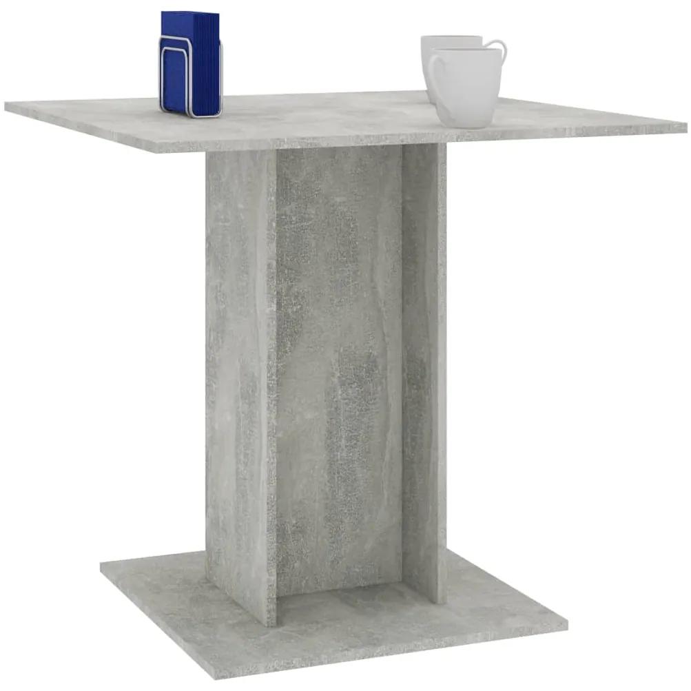 Tavolo da Pranzo Grigio Cemento 80x80x75 cm Legno Multistrato