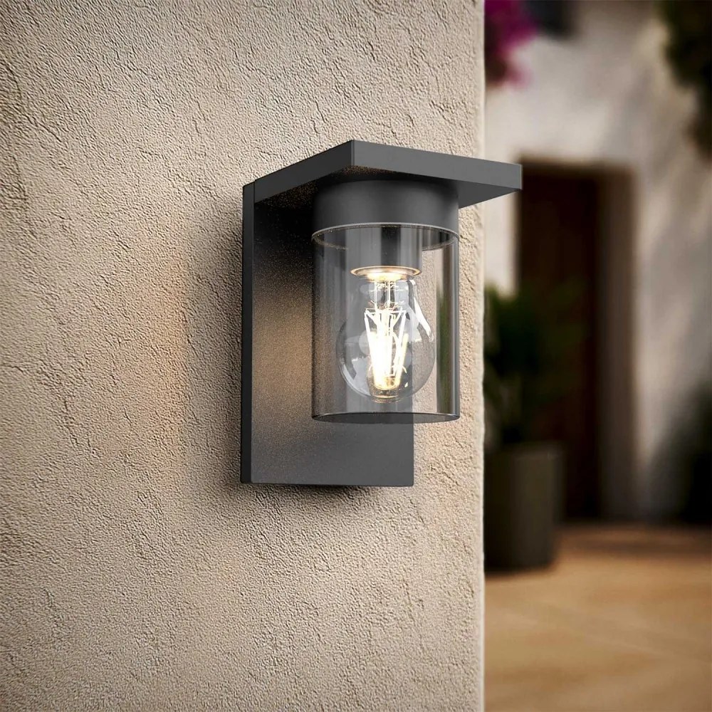 Applique Nera da Parete, Base E27, IP54 - Serie RIGA Base E27