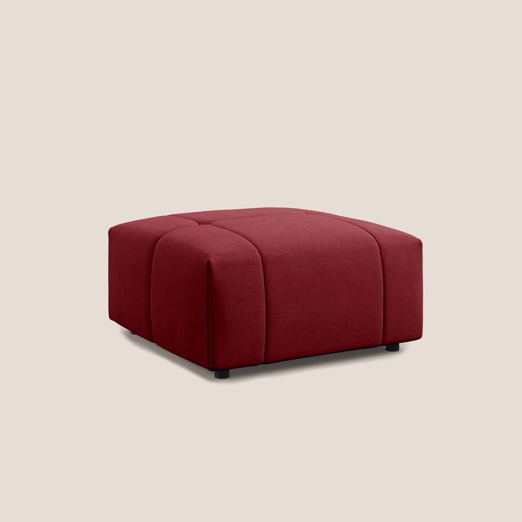 Giotto pouf in morbida microfibra effetto velluto impermeabile idrorepellente T09 rosso