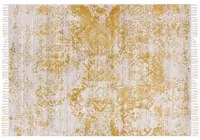 Tappeto viscosa giallo beige 160 x 230 cm orientale invecchiato soggiorno camera da letto