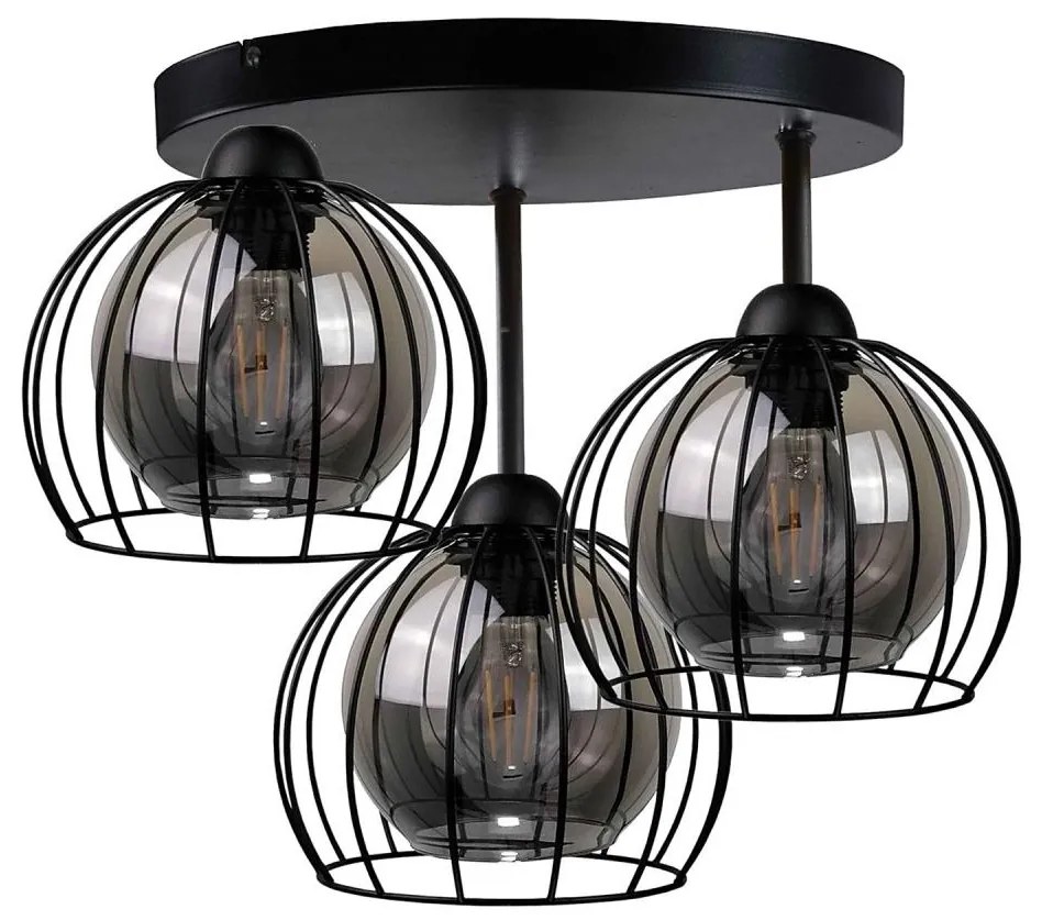 Lampadario a plafone SOLO BLACK 3xE27/60W/230V diametro 30 cm