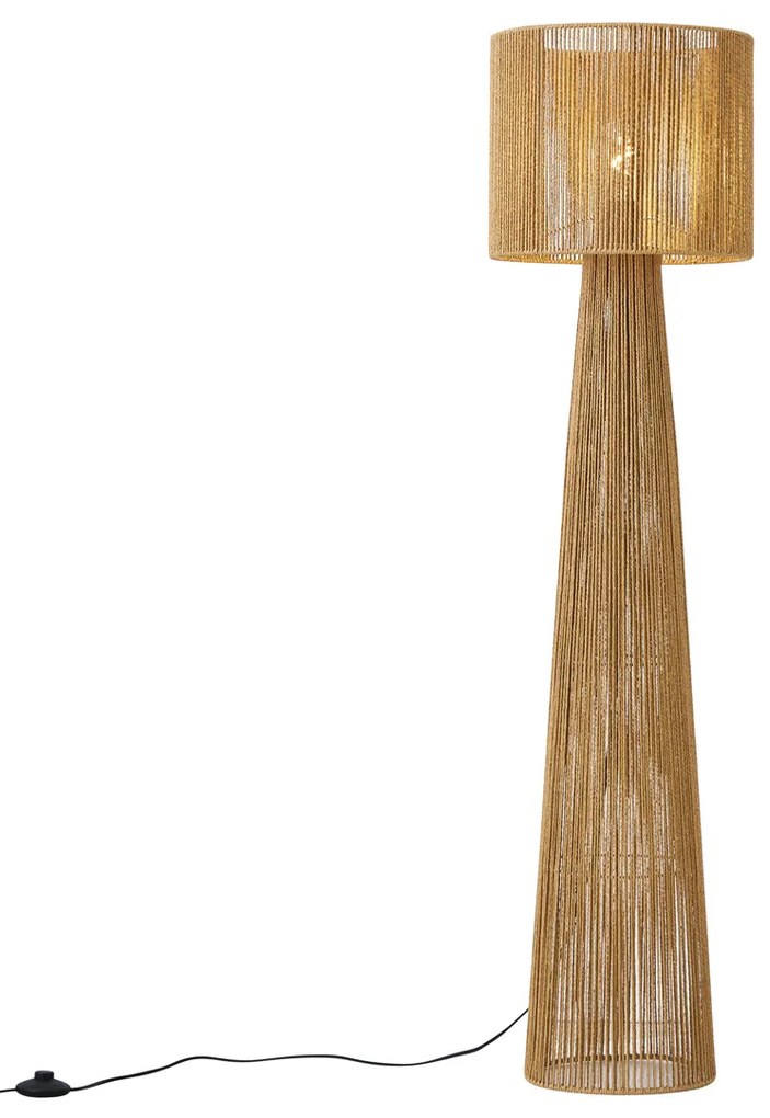 Lampada da terra Japandi naturale con paralume - Dart