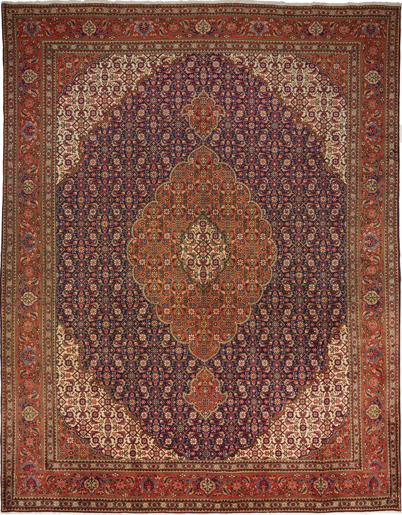 Tabriz Tappeto persiano 300 x 390 Blu (Iran) Annodato A Mano