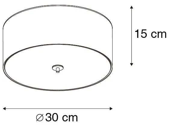 Lampada da soffitto rustica verde 30 cm - Drum Jute