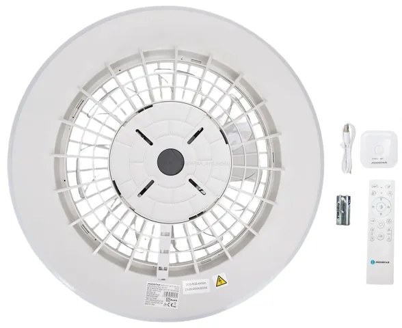 Aigostar Ventilatore LED dimmerabile 40W 230V 2700-6500K 50cm + DO bianco